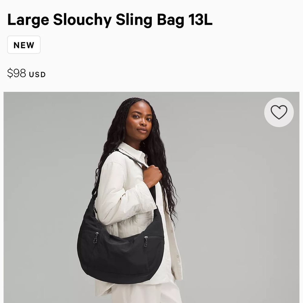 Large Slouchy Sling Bag 13L - Gently Used